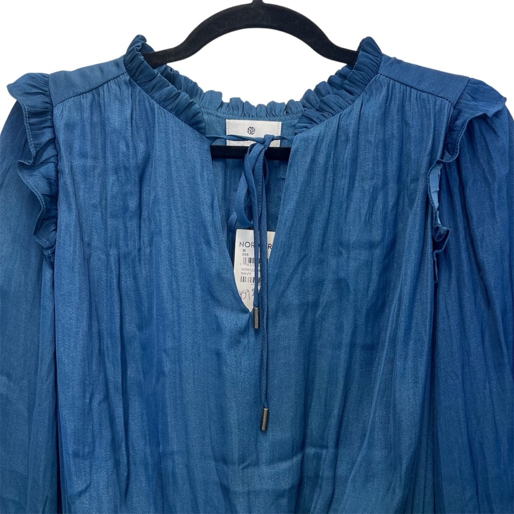 NWT Socialite Silky Blue Long Sleeve Maxi Dress Medium - Picture 2 of 8